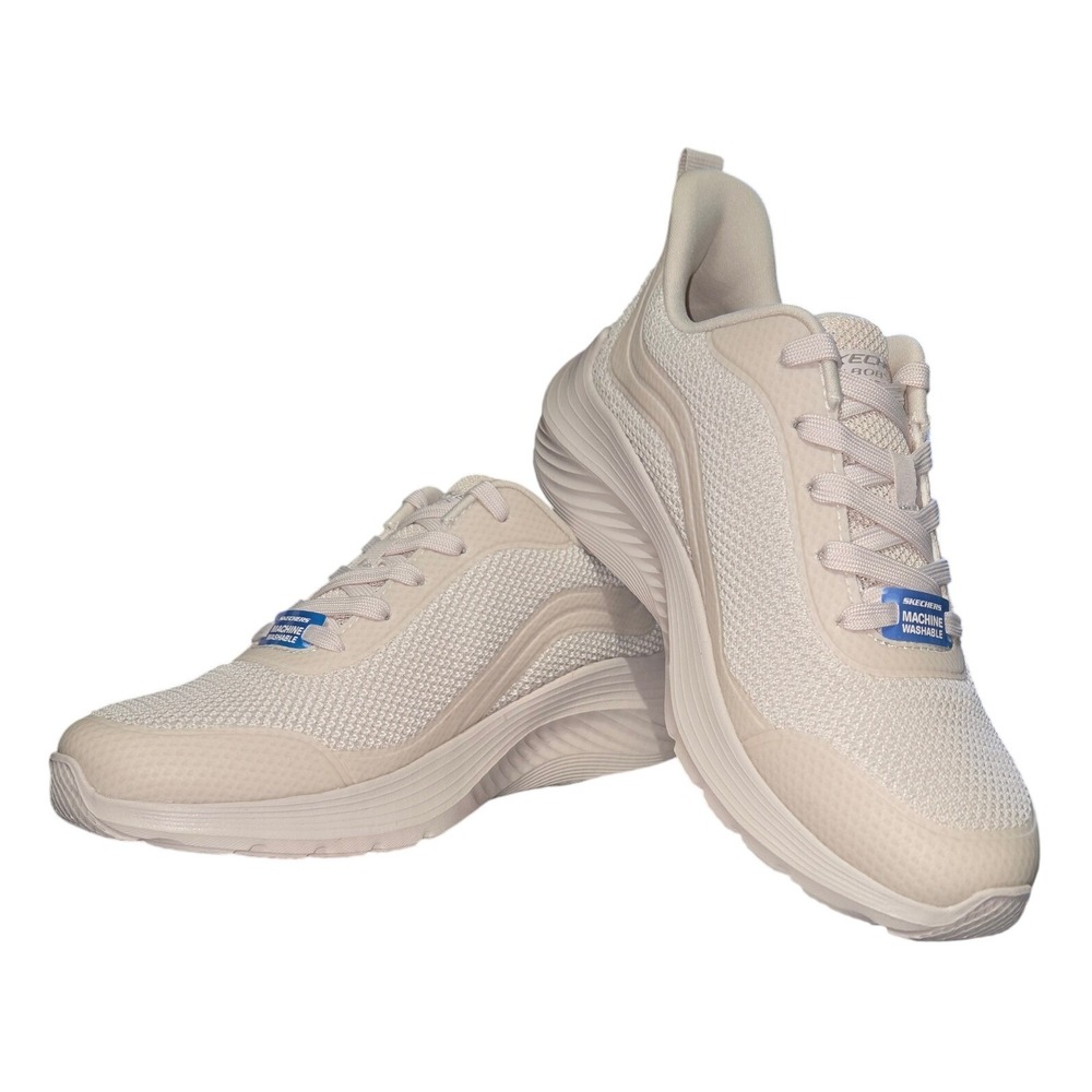 Skechers BOBS Sport Squad Waves Still Wading Off White Vegan Sneakers 117483 6.5
